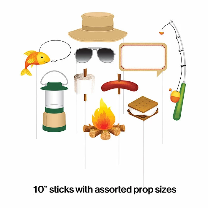 Creative Converting Camping Photo Booth Props, 10 Ct Kids Birthday Party Themes