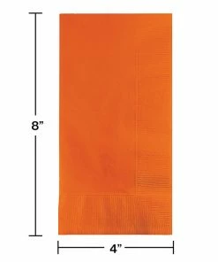 Creative Converting Sunkissed Orange Dinner Napkins 2Ply 1/8Fld, 50 Ct Solid Color Tableware