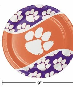 Creative Converting Clemson University Paper Plates, 8 Ct NCAA College Themed Party Decorations