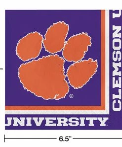 Creative Converting NCAA College Themed Party Decorations Clemson University Napkins, 20 Ct