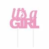 Creative Converting Pink Glitter It's A Girl Cake Topper Baby Showers