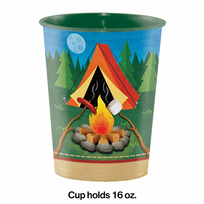 Creative Converting Camp Out Plastic Keepsake Cup 16 Oz. Kids Birthday Party Themes