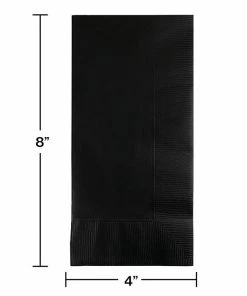 Creative Converting Black Velvet Dinner Napkins 2Ply 1/8Fld, 100 Ct Solid Color Tableware