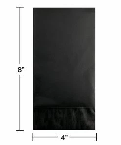 Creative Converting Solid Color Tableware Black Velvet Guest Towel, 3 Ply, 16 Ct