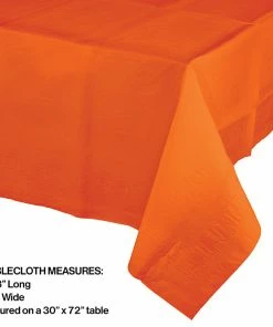 Creative Converting Sunkissed Orange Tablecover 54"X 108" Polylined Tissue Solid Color Tableware