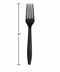 Creative Converting Black Plastic Forks, 50 Ct Solid Color Tableware