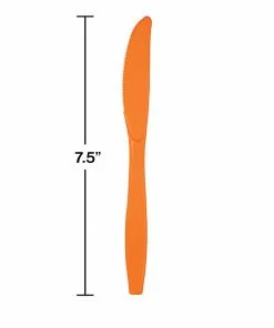 Creative Converting Solid Color Tableware Sunkissed Orange Plastic Knives, 24 Ct