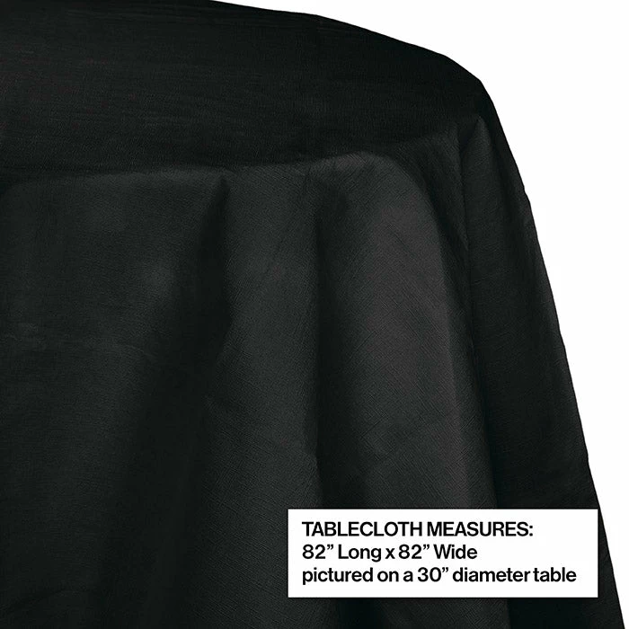 Creative Converting Solid Color Tableware Black Velvet Tablecover, Octy Round 82" Polylined Tissue