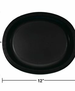 Creative Converting Black Velvet Oval Platter 10