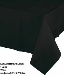 Creative Converting Solid Color Tableware Black Velvet Tablecover 54