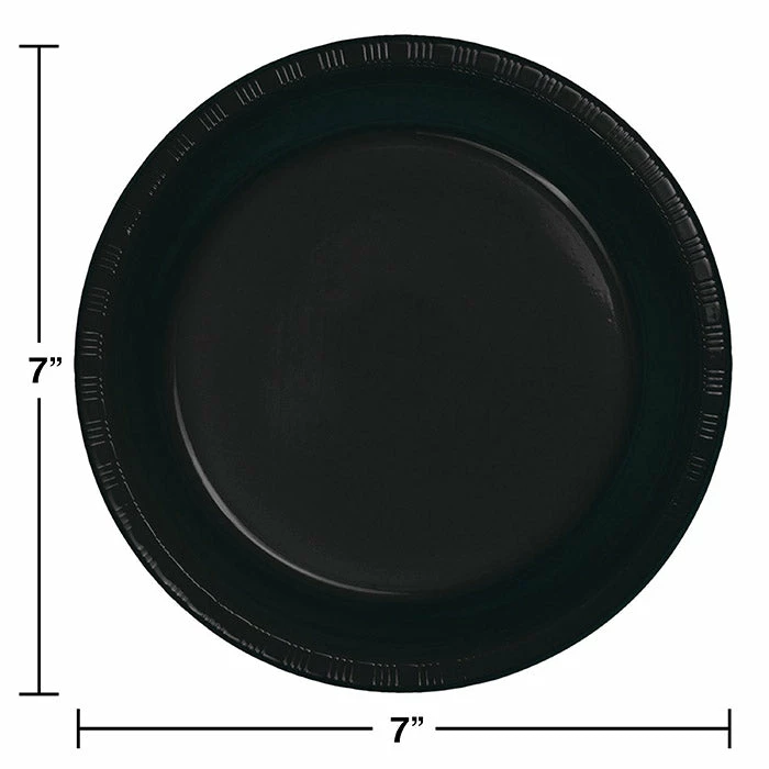 Creative Converting Solid Color Tableware Black Plastic Dessert Plates, 20 Ct
