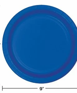 Creative Converting Solid Color Tableware Cobalt Blue Paper Plates, 8 Ct