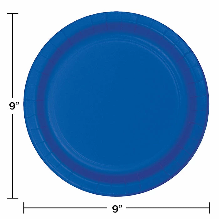 Creative Converting Solid Color Tableware Cobalt Blue Paper Plates, 8 Ct