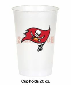 Creative Converting Tampa Bay Buccaneers Plastic Cup, 20Oz, 8 Ct NFL And Football Party Supplies