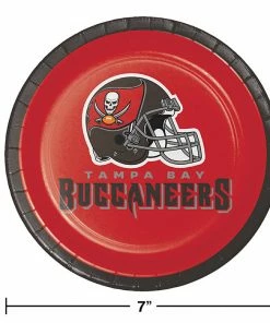 Creative Converting NFL And Football Party Supplies Tampa Bay Buccaneers Dessert Plates, 8 Ct