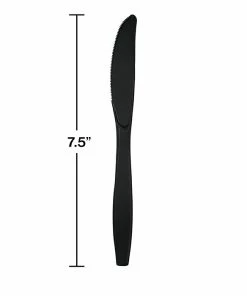 Creative Converting Solid Color Tableware Black Plastic Knives, 24 Ct