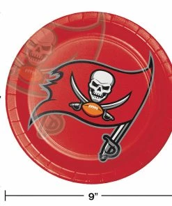 Creative Converting Tampa Bay Buccaneers Paper Plates, 8 Ct NFL And Football Party Supplies