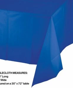 Creative Converting Cobalt Plastic Tablecover 54" X 108" Solid Color Tableware