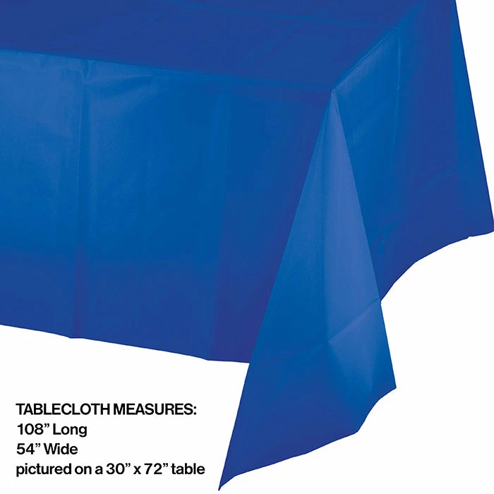 Creative Converting Cobalt Plastic Tablecover 54" X 108" Solid Color Tableware