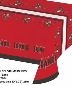 Creative Converting NFL And Football Party Supplies Tampa Bay Buccaneers Plastic Table Cover, 54