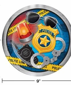 Creative Converting Kids Birthday Party Themes Police Party Paper Plates, 8 Ct