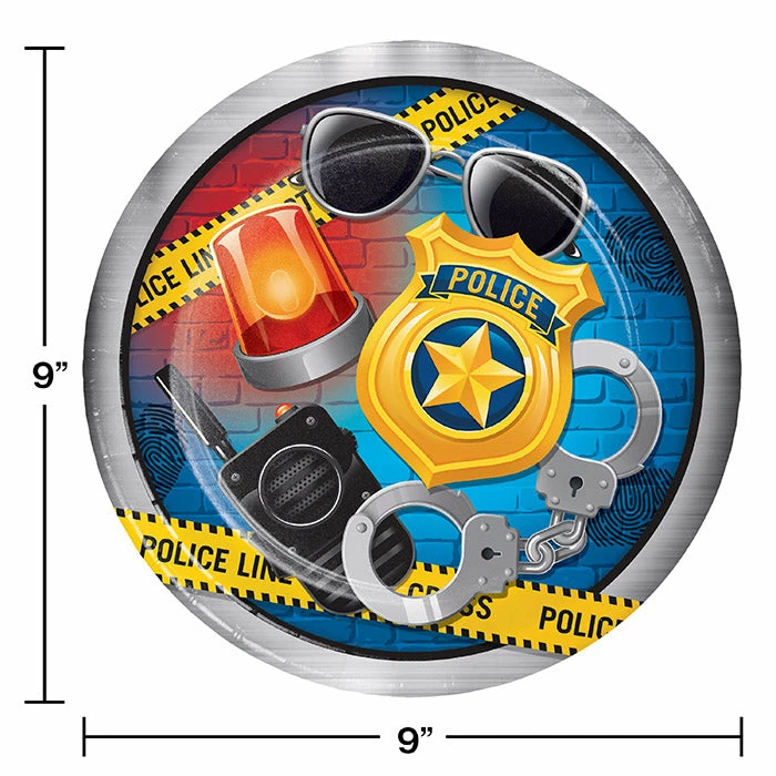 Creative Converting Kids Birthday Party Themes Police Party Paper Plates, 8 Ct