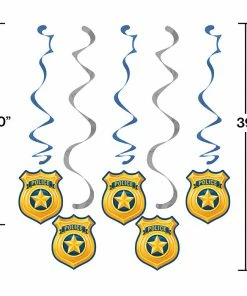 Creative Converting Kids Birthday Party Themes Police Party Dizzy Danglers, 5 Ct