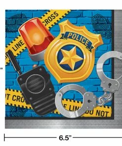 Creative Converting Kids Birthday Party Themes Police Party Napkins, 16 Ct