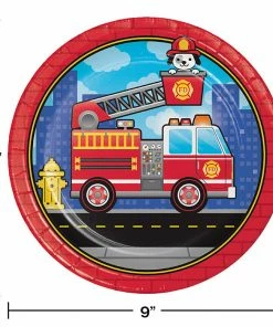 Creative Converting Fire Truck Paper Plates, 8 Ct
