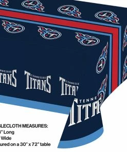 Creative Converting NFL And Football Party Supplies Tennessee Titans Plastic Table Cover, 54" X 102"