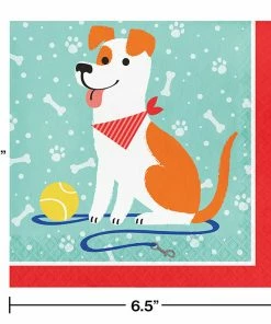 Creative Converting Kids Birthday Party Themes Dog Party Napkins, 16 Ct