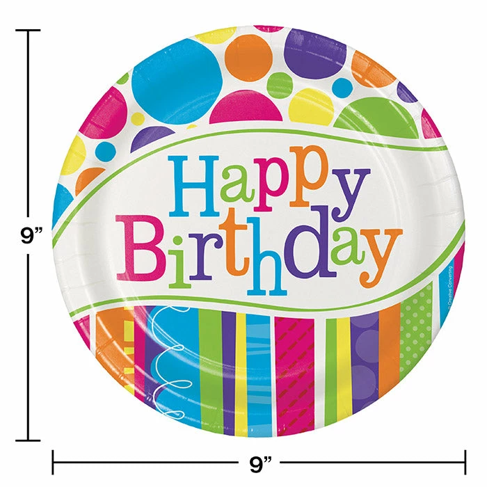 Creative Converting Adult Birthday Party Themes Bright And Bold Paper Plates, 8 Ct