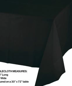 Creative Converting Black Velvet Tablecover Plastic 54" X 108" Solid Color Tableware