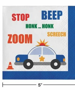 Creative Converting Traffic Jam Beverage Napkins, 16 Ct