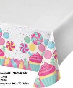 Creative Converting Candy Bouquet Plastic Tablecover 48" X 88" Kids Birthday Party Themes