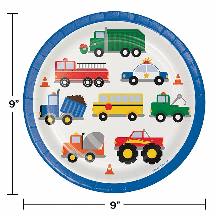 Creative Converting Traffic Jam Paper Plates, 8 Ct Kids Birthday Party Themes