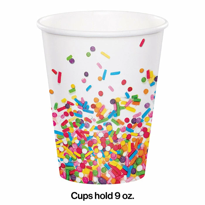 Creative Converting Sprinkles Hot/Cold Paper Paper Cups 9 Oz., 8 Ct Kids Birthday Party Themes