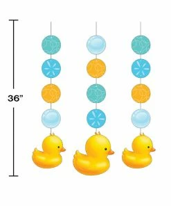 Creative Converting Rubber Duck Bubble Bath Hanging Cutouts, 3 Ct