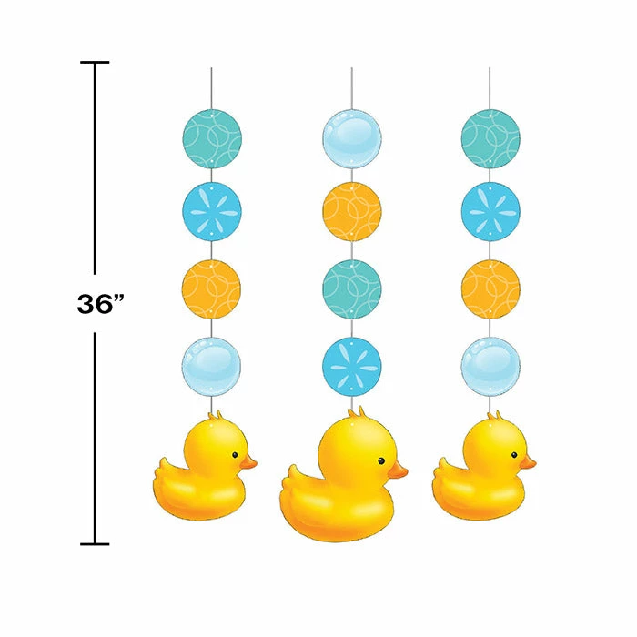 Creative Converting Rubber Duck Bubble Bath Hanging Cutouts, 3 Ct