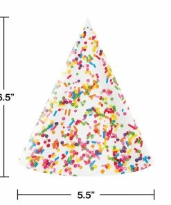 Creative Converting Kids Birthday Party Themes Confetti Sprinkles Party Hats, 8 Ct