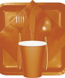 Creative Converting Solid Color Tableware Pumpkin Spice Beverage Napkin 2Ply, 50 Ct