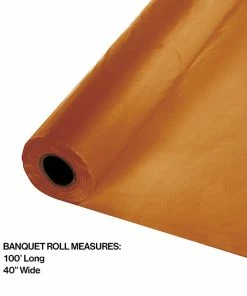 Creative Converting Solid Color Tableware Pumpkin Spice Banquet Roll 40" X 100'