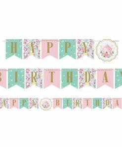Creative Converting Floral Tea Party Banner Kids Birthday Party Themes