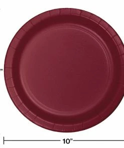 Creative Converting Burgundy Red Banquet Plates, 24 Ct Solid Color Tableware