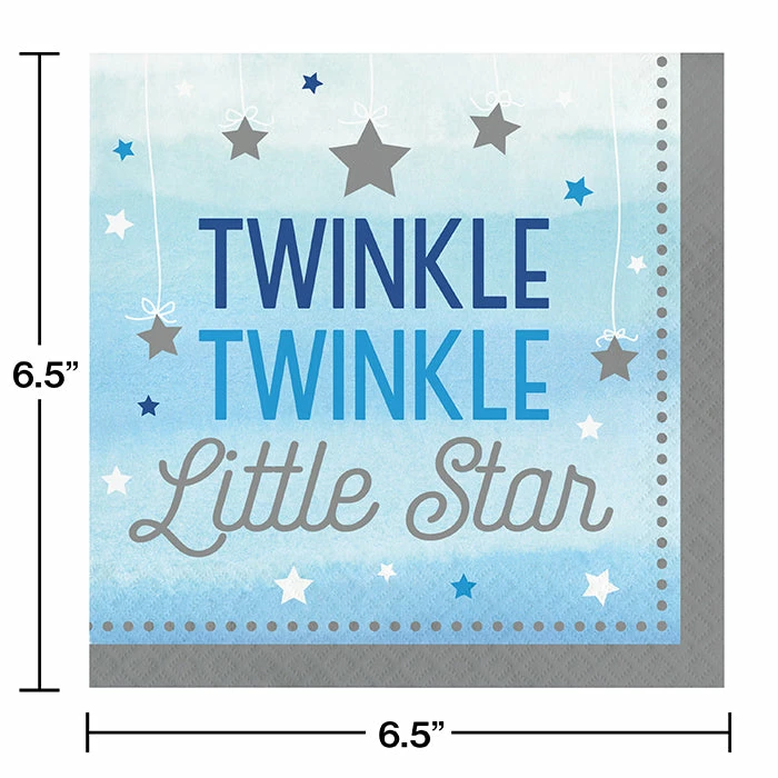 Creative Converting One Little Star Boy Napkins, 16 Ct 1st Birthday Party Themes