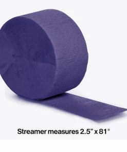 Creative Converting Purple Crepe Streamers 81' Solid Color Tableware
