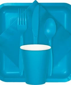 Creative Converting Turquoise Beverage Napkin, 3 Ply, 50 Ct Solid Color Tableware