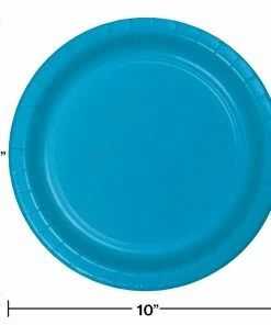 Creative Converting Solid Color Tableware Turquoise Blue Banquet Plates, 24 Ct