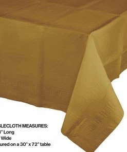 Creative Converting Solid Color Tableware Glittering Gold Tablecover Plastic 54" X 108"