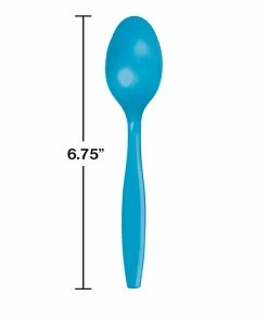 Creative Converting Turquoise Blue Plastic Spoons, 50 Ct Solid Color Tableware